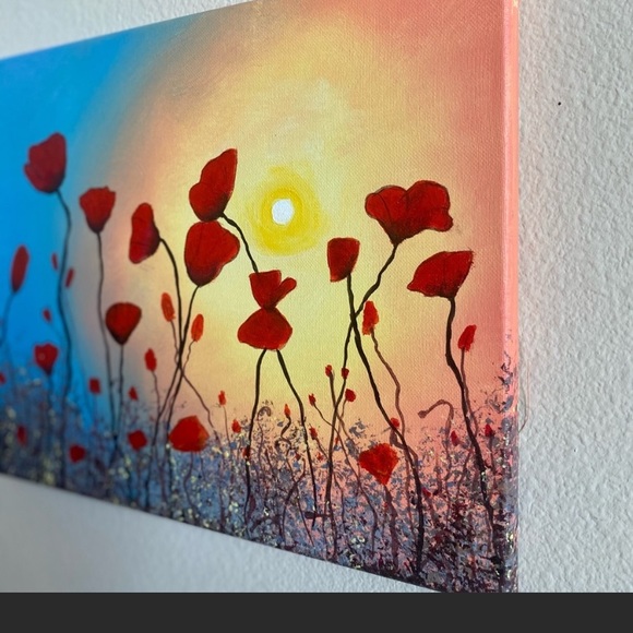 Poppies blooming painting - Picture 2 of 3